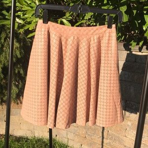 Faux Leather Eyelet Skirt